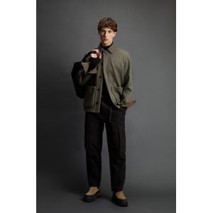Woolrich heren Overhemdjack van Italiaanse wol- en katoenmix by Todd Snyder Grey Grootte L