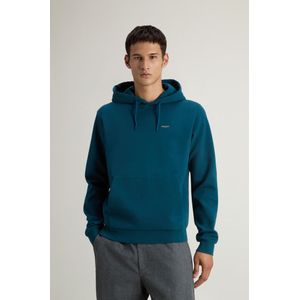 Woolrich heren Hoodie van katoenen interlockmix Blauw Grootte L