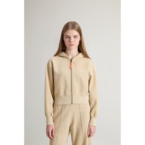 Woolrich Achteraf geverfde cropped hoodie voor meisjes van puur katoen Beige Grootte 10