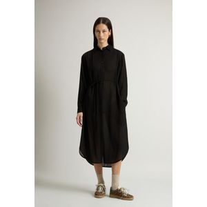 Woolrich dames Jurk van Italiaans geruwd materiaal Zwart Grootte L