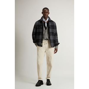 Woolrich heren Alaskan Check-overhemdjack van gerecyclede Italiaanse wolmix Zwart Grootte 3XL