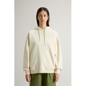 Woolrich dames Zuivere katoenen hoodie met geborduurd logo Wit Grootte S