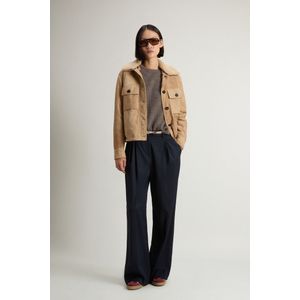 Woolrich dames Gewatteerde jas van suède Beige Grootte L