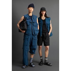 Woolrich Unisex Fishing-bodywarmer van Olmetex Ripstop-mix van katoen en nylon by Todd Snyder Blauw Grootte M