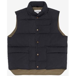 Woolrich unisex Bodywarmer van tafzijde van nylonmix met opvouwbare capuchon Zwart Grootte L