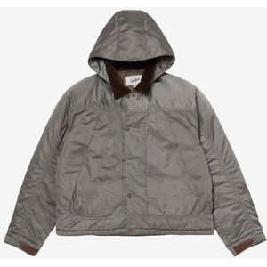 Woolrich unisex Fishing-jack van satijnen stof met afneembare capuchon Groen Grootte L