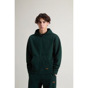 Woolrich Hoodie voor jongens van puur geborsteld katoen Groen Grootte 10