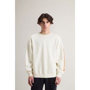 Woolrich Sweater met ronde hals voor jongens van puur geborsteld katoen Wit Grootte 10