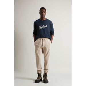 Woolrich Heren Broek van zuiver achteraf geverfd badstof katoen Beige Grootte XXL