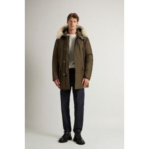 Woolrich heren Arctic Parka van Ramar Cloth-stof met afneembare bontrand Groen Grootte 3XL