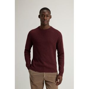 Woolrich heren Trui met ronde hals van wolmix Bordeauxrood Grootte S