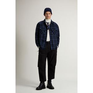 Woolrich heren Oxbow Plaid Flanel Overshirt in een wolmix Blauw Grootte M