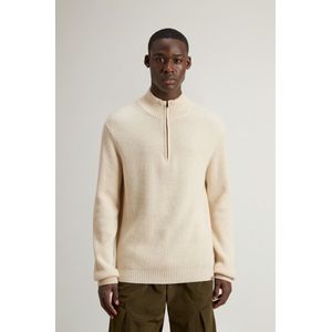 Woolrich heren Coltrui met halve rits van wol- en kasjmiermix Beige Grootte L