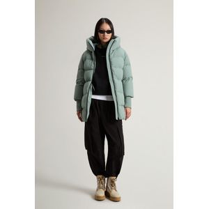 Woolrich dames Cloud-donsjack van elastisch nylon met matte afwerking Groen Grootte L
