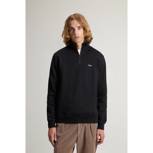 Woolrich heren Hybride sweater met hoge kraag van zuiver katoen en nylon Zwart Grootte 3XL