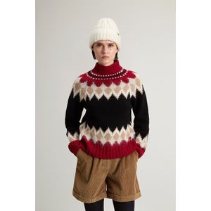 Woolrich dames Trui met Fair Isle-patroon van wolmix en mohair Rood Grootte L