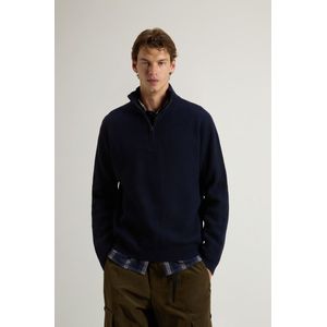 Woolrich heren Coltrui met halve rits van wol- en kasjmiermix Blauw Grootte 3XL
