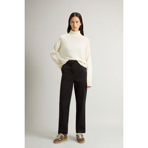 Woolrich dames Achteraf geverfde broek van biologisch katoen Zwart Grootte 26