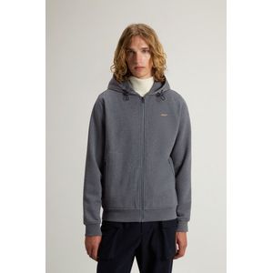 Woolrich heren Hybride hoodie van zuiver katoen en nylon Grey Grootte M