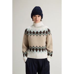 Woolrich dames Trui met Fair Isle-patroon van wolmix en mohair Wit Grootte L