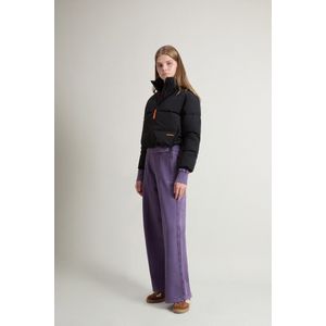 Woolrich Cropped donsjack voor meisjes van Ramar Cloth Zwart Grootte 10