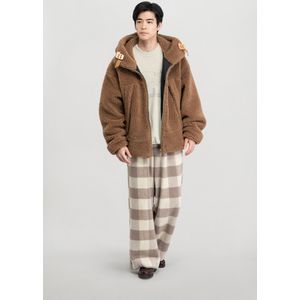 Woolrich unisex Parka van gerecyclede sweatstof-wolmix Beige Grootte L