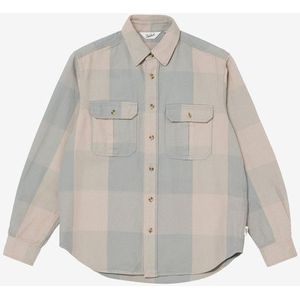 Woolrich Unisex Geruit overhemd van puur katoen Grey Grootte XL