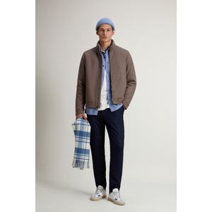 Woolrich heren Lewis-bomberjack van wol- en katoenmix Bruin Grootte 3XL