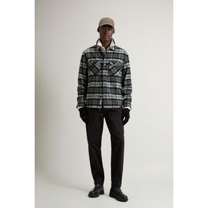 Woolrich heren Overhemdjack van wolmix met geruit patroon Grey Grootte 3XL