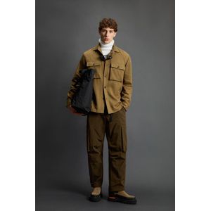 Woolrich heren Overhemdjack van linnen-, Italiaanse scheerwol- en kasjmiermix by Todd Snyder Beige Grootte L