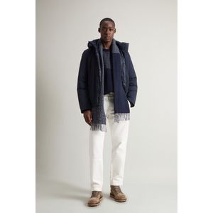 Woolrich heren Gevoerd jack van elastisch nylon met afneembare capuchon Blauw Grootte 3XL