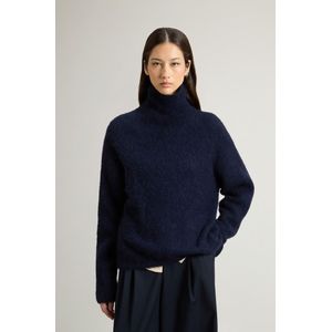 Woolrich dames Coltrui van alpaca- en wolmix Blauw Grootte L