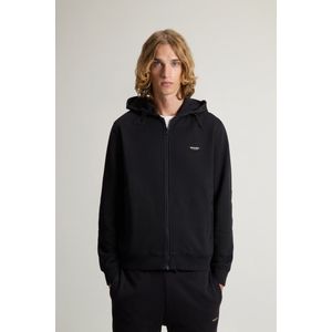 Woolrich heren Hybride hoodie van zuiver katoen en nylon Zwart Grootte 3XL