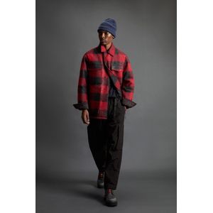 Woolrich heren Overhemdjack van Italiaanse wolmix met geruit patroon by Todd Snyder Rood Grootte L
