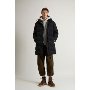 Woolrich heren Lang donsjack van elastisch nylon met matte afwerking Zwart Grootte 3XL