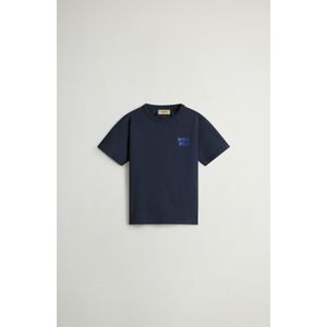 Woolrich T-shirt voor jongens van puur katoen Blauw Grootte 8