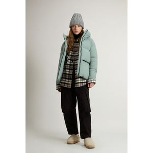 Woolrich dames Cloud-donsjack van elastisch nylon met matte afwerking Groen Grootte L