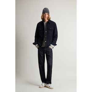 Woolrich heren Alaskan-overhemdjack van gerecyclede Italiaanse Melton-wolmix Blauw Grootte 3XL