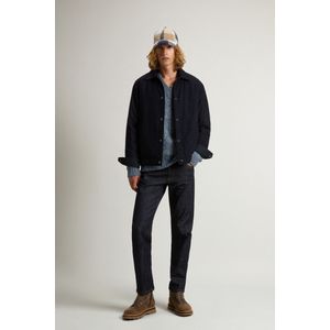 Woolrich heren Keating-overhemdjack van gerecyclede Italiaanse wolmix Blauw Grootte 3XL