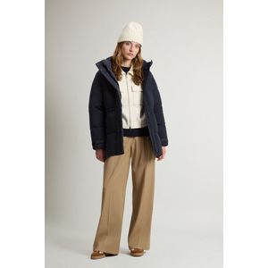 Woolrich dames Alsea-donsjack van elastisch nylon met afneembare capuchon Blauw Grootte L