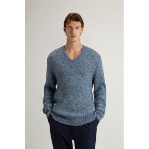 Woolrich heren Trui van alpaca- en wolmix met V-hals Blauw Grootte L