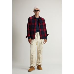 Woolrich heren Oxbow Plaid Flanel Overshirt in een wolmix Rood Grootte S