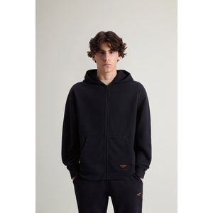 Woolrich Hoodie voor jongens van puur geborsteld katoen Zwart Grootte 10