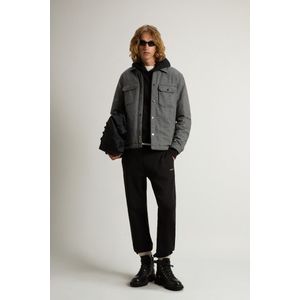 Woolrich heren Alaskan Check-overhemdjack van gerecyclede Italiaanse wolmix Grey Grootte L