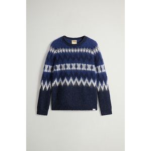 Woolrich dames Fair Isle-trui van wolmix Blauw Grootte L