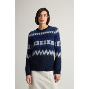 Woolrich Dames Fair Isle-trui van wolmix Blauw Grootte XS