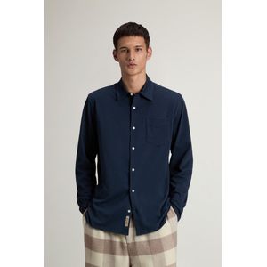 Woolrich heren Overhemd van zuiver katoenen jersey Blauw Grootte 3XL