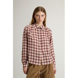 Woolrich dames Overhemd van Italiaans geruwd materiaal Roze Grootte L