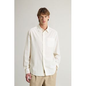 Woolrich Heren Achteraf geverfd overhemd van mousseline van puur katoen Wit Grootte L