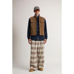 Woolrich heren Corduroy bodywarmer met diamantvormige wattering Bruin Grootte L